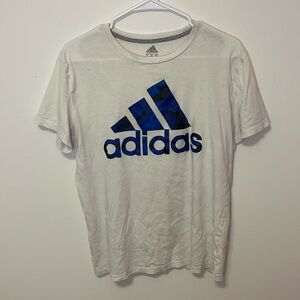 ADIDAS White Logo Graphic Boys Tee Shirt